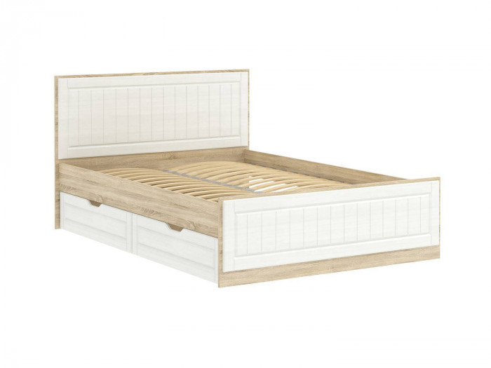 НМ 040.34+НМ 040.39 Кровать с ящиками Оливия Дуб Сонома/белое дерево