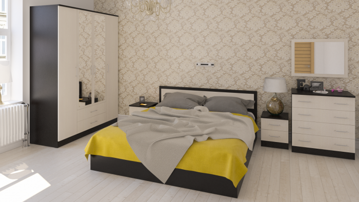 Фиеста Кровать 1800, венге/дуб лоредо