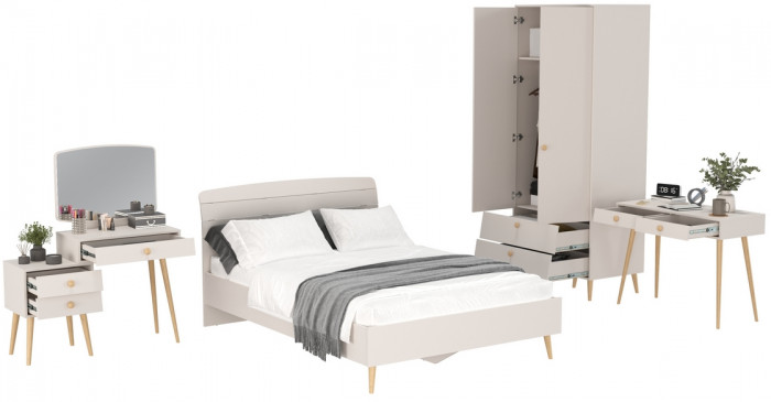 Афина Спальня 08-1400, кашемир серый