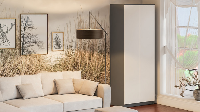 Мори Шкаф МШ800.1, графит/белый