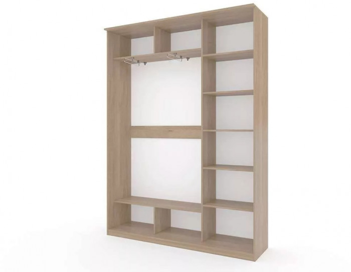 Шкаф купе Модерн 1776х450 3-х дверный 2-х секционный зеркальный с пескоструем №3 ясень