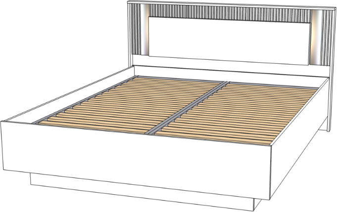 Кровать 160х200 "Харди" с подъемным механизмом - Белый текстурный/Ясень белый