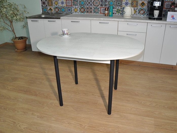 Стол обеденный Ника Бетон пайн белый/черный