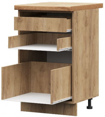 ШН2ВЯ 500 корпус шкаф нижн. с ящ (500х844х478) Полновыкатные направляющие дуб крафт золото