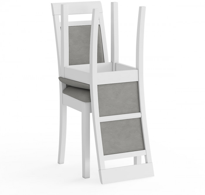 Два стула Мебель--24 Гольф-12 разборных, цвет белый, обивка ткань велюр серый 63, ШхГхВ 40х40х100 см., от пола до верха сиденья 47 см.(мягкая спинка)