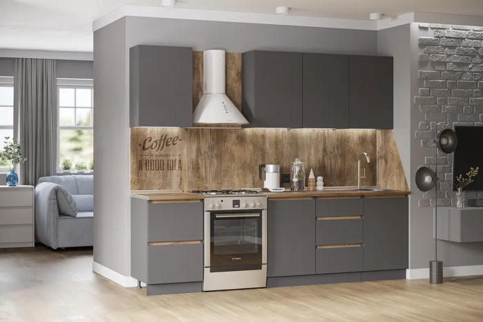 Кухня Айден 2,0, Графит серый