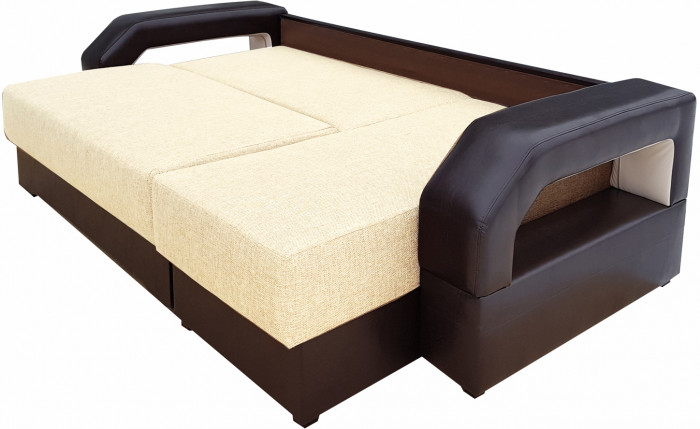 Диван еврокнижка Манчестер УГЛОВОЙ 160 с подсветкой, рогожка бежевая НПБ