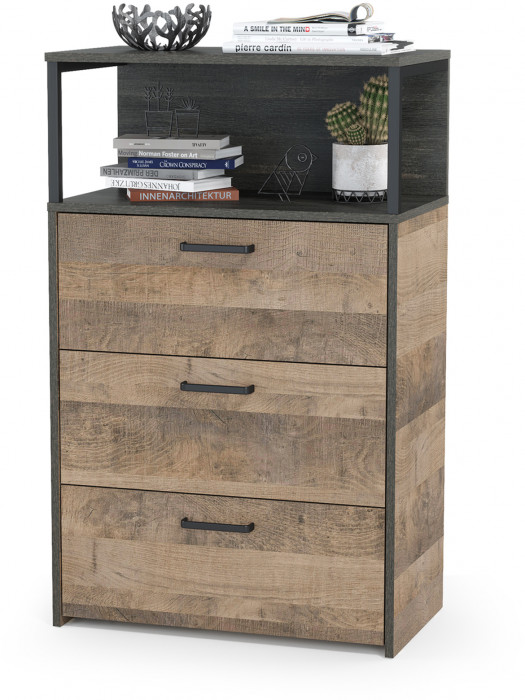 Трувор 13.307.02 Комод с ящиками, дуб гранж песочный/интра