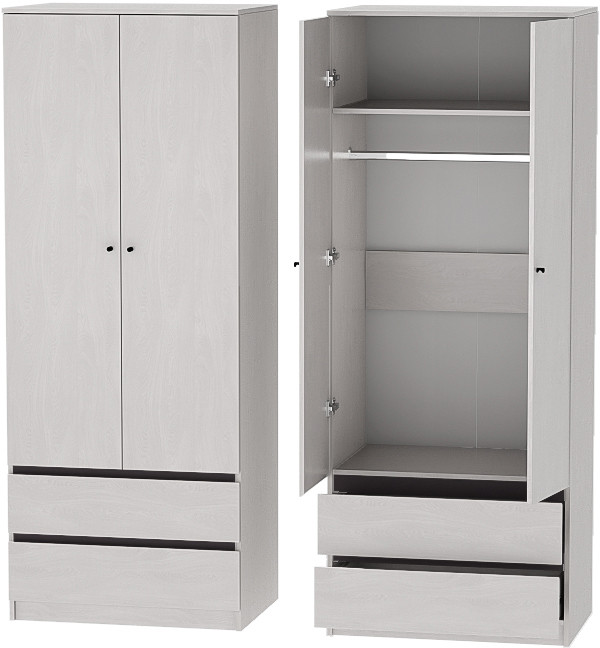 Модульная спальня Кэт-1, набор 2, Ясень Анкор Светлый/Графит