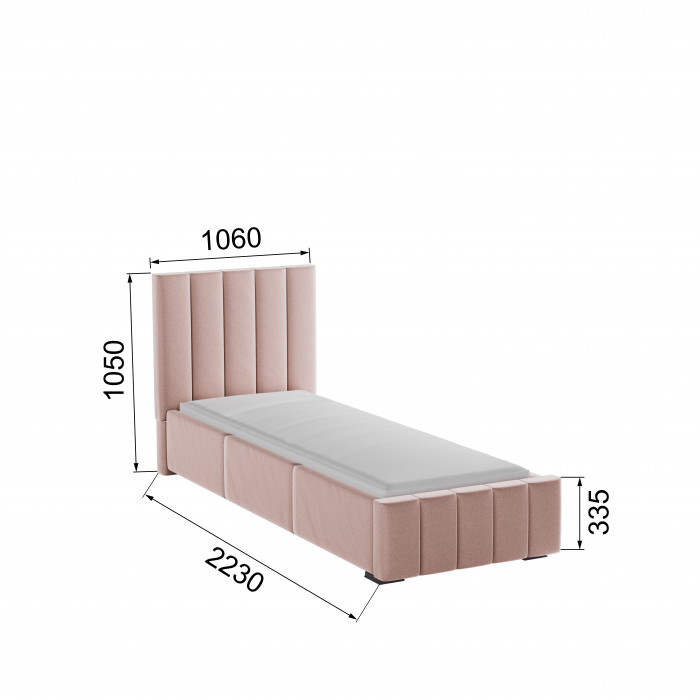 Нега Кровать интерьерная 900 пыльная роза, ПМ