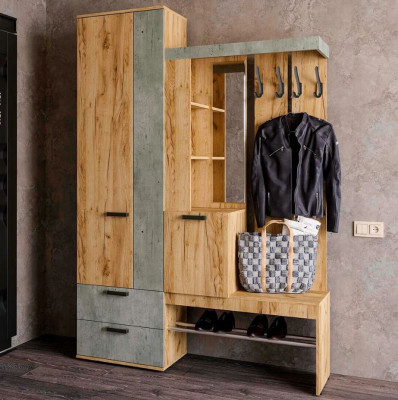 Прихожая &quot;Трамп&quot; (1500х2176х372) крафт/метрополитан грей