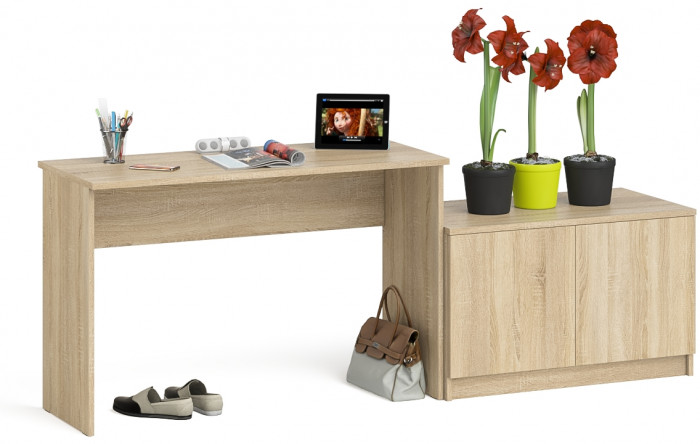 Мори письменный стол МСП1200.1 + Тумба МА900.1, дуб сонома