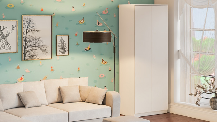 Мори Шкаф МШ800.1, цвет белый, ШхГхВ 80,4х50,4х209,6 см.