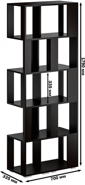 Стеллаж СВК 2 шт., цвет венге, ШхГхВ 70х35х179 см.