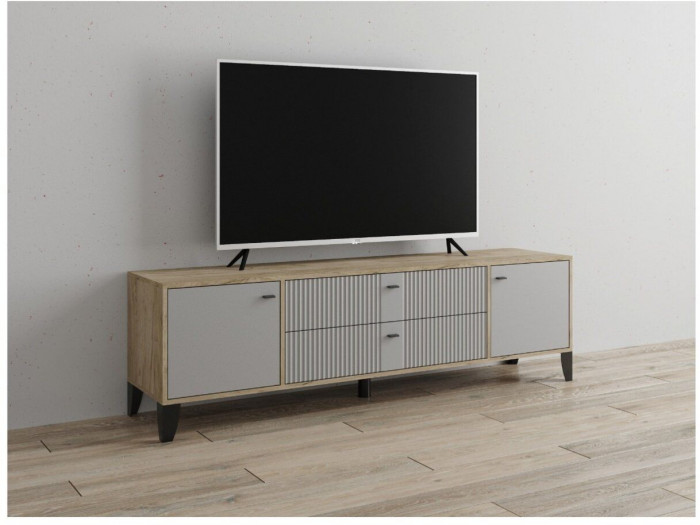 Тумба ТВ Парус-10 дуб крафт серый/серый