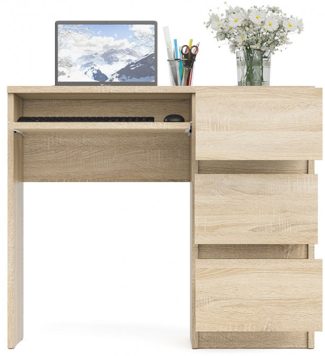 Мори компьютерный стол МС-6 правый, дуб сонома