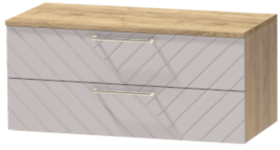 Тумба-5 прикроватная подвесная "Иннэс-7", Крафт золотой/Грэй софт