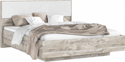 Сильвия Кровать парящая 1,6м с ПМ Браш Вайт/Дуб Юкон, Дуб Юкон