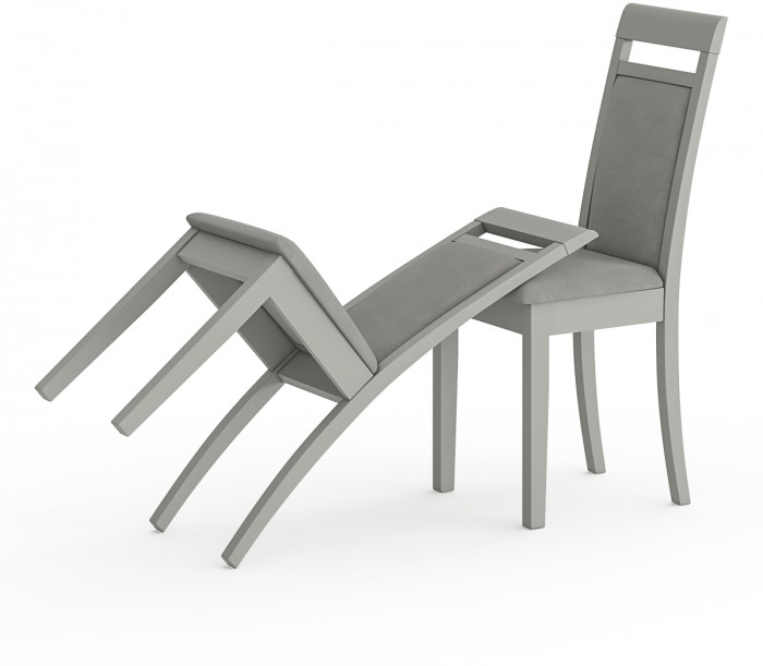 Два стула Мебель--24 Гольф-12 разборных, цвет серый, обивка ткань велюр серый 63, ШхГхВ 40х40х100 см., от пола до верха сиденья 47 см.(мягкая спинка)