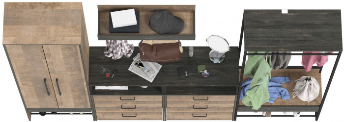 Трувор Прихожая 239, дуб гранж песочный/интра