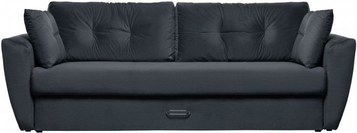 Диван-кровать Амстердам Люкс, 160х195, еврокнижка, пружинный блок, велюр, черный