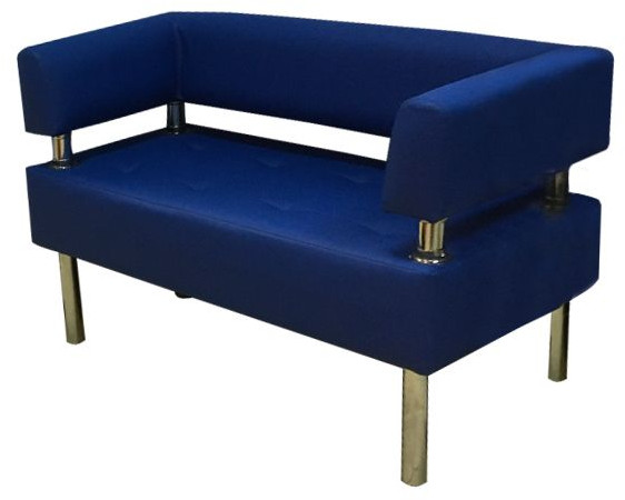 Диван Бизнес 120, экокожа, синий