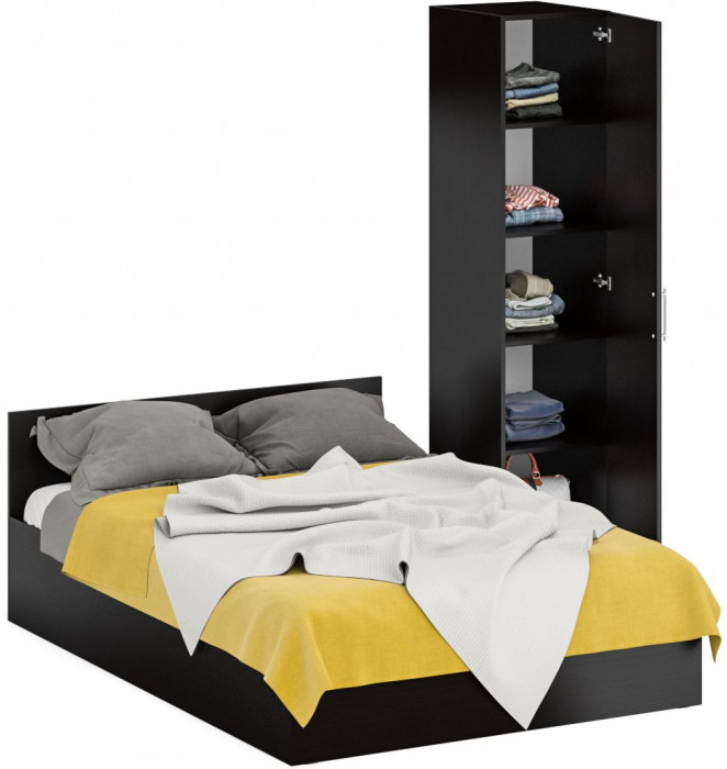 Кровать 1400 + Пенал Стандарт, венге