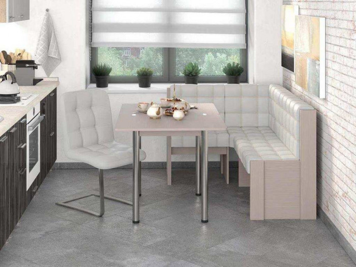 Угловая скамья Квадро Бодега/Милк