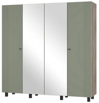 "Олива" ШК-13 Шкаф 4-х створчатый Дуб каньон/MF12 эвкалипт софт