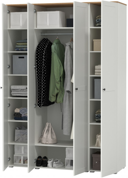 Остин Набор шкафов 02, белый шагрень/дуб крафт золотой