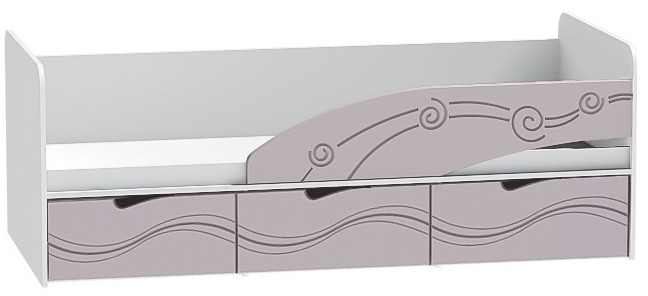 Детская кровать Бриз-3 80х190, волна (Антарктида/Белый/Левый)