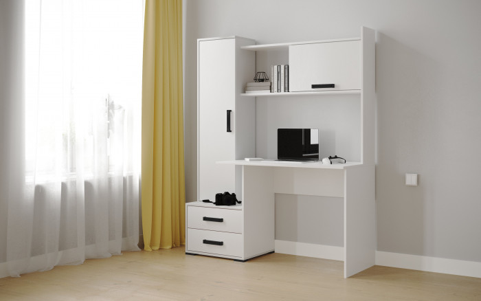 Стол компьютерный Квартет-9 (1400*1716*550) белый