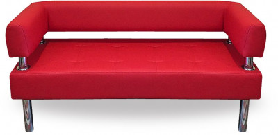 Диван Бизнес 120, экокожа, красный