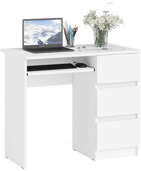 Мори компьютерный стол МС-6 правый, белый