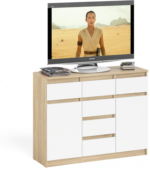 Мори Комод МК1200.4, дуб сонома/белый