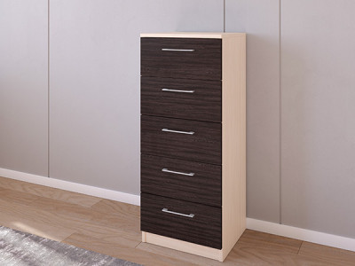 Комод 02/23 45х40х110 Дуб молочный/Венге