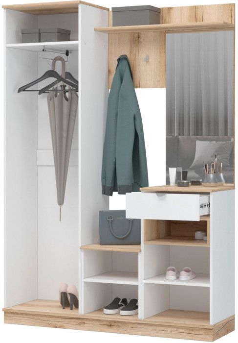 Юкки ПР-1400 прихожая Дуб делано/Белый