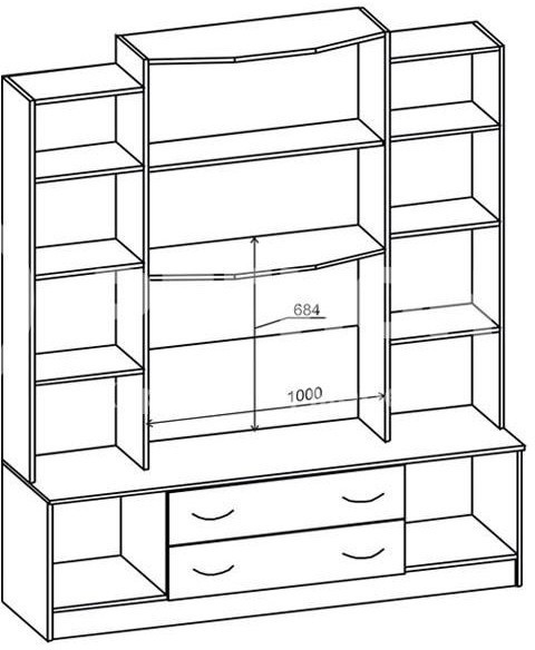 Гостиная Макарена-4 ЛДСП (Венге / Ясень шимо светлый)