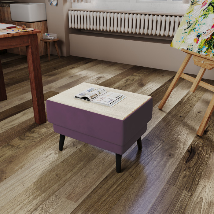 Стол журнальный "Майя", Винный/МДФ клен кремовый