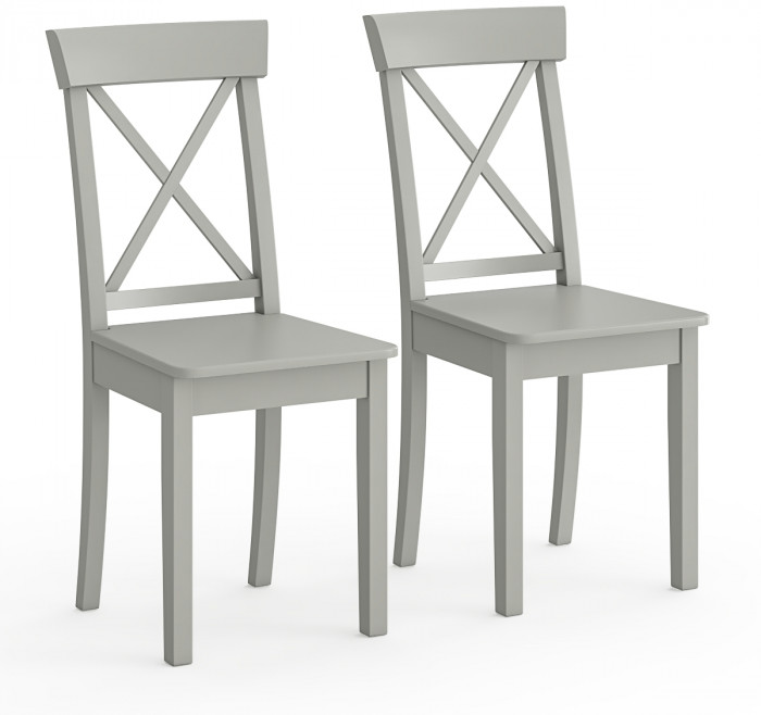 Два стула Мебель--24 Гольф-14 разборных, цвет серый, деревянное сиденье серое, ШхГхВ 41х42х95 см., от пола до верха сиденья 47 см.