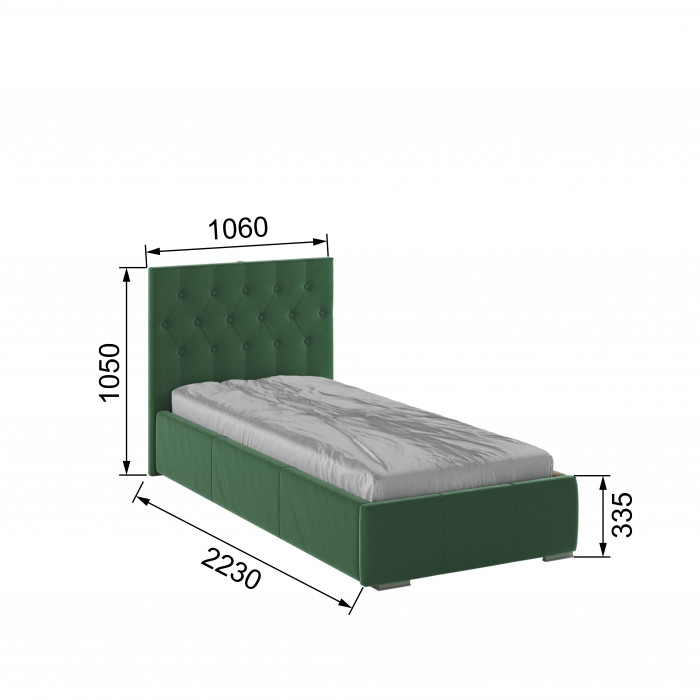 Октавия Кровать интерьерная 900 изумруд ромб, ПМ