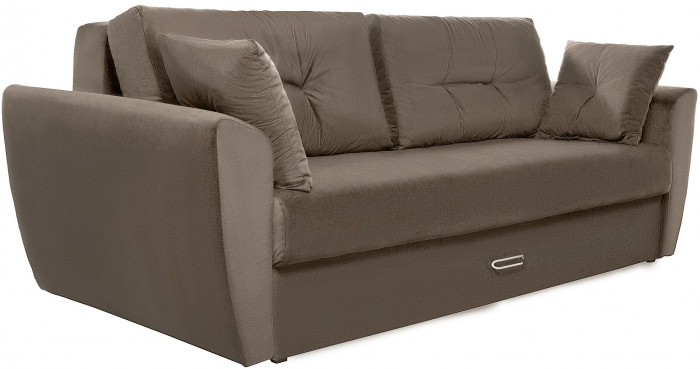 Диван-кровать Амстердам Люкс, 160х195, еврокнижка, независимый пружинный блок, велюр, коричневый