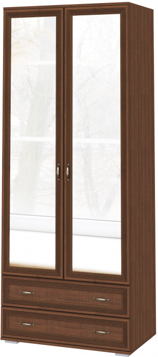 Ливорно Шкаф 2-х ств. с зеркалом ЛШ-23 орех донской