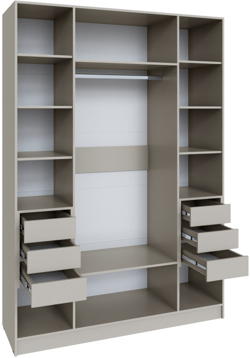 Шкаф Мадрид (1,6) с 6 ящ. внутри без зеркала, Кашемир