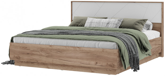 ОРЕГОН КР 02 1.6х2.0 (1674х990х2070) Фасад МДФ БЕЛЫЙ СУПЕРМАТ,ДУБ КРАФТ ТАБАЧНЫЙ/Корпус ДУБ КРАФТ ТАБАЧНЫЙ