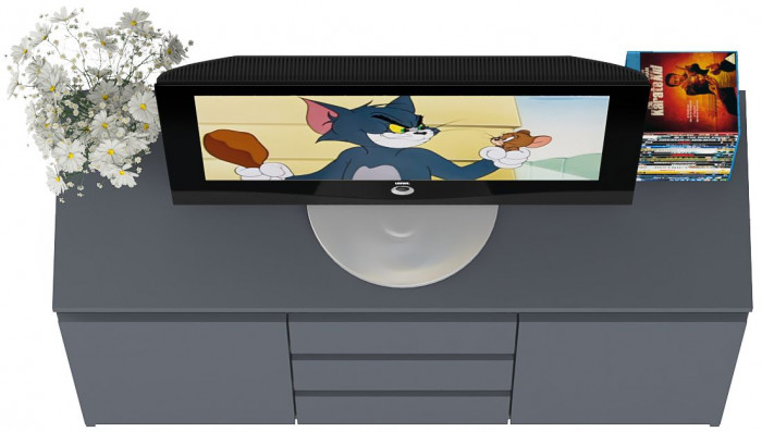 Мори Комод МК1200.3, цвет графит, ШхГхВ 120,4х41х73 см.