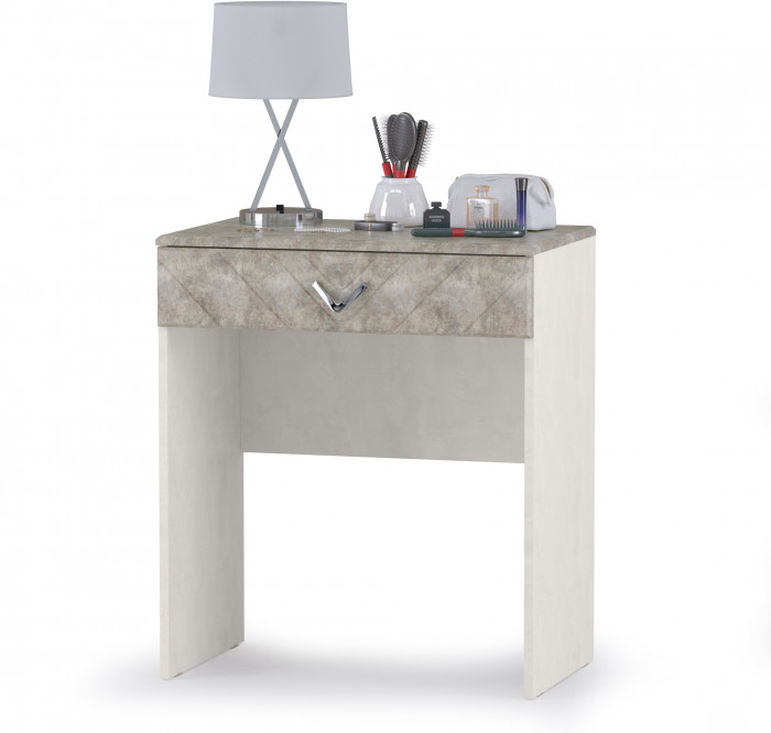 Амели Стол туалетный 12.48, цвет шёлковый камень/бетон чикаго беж, ШхГхВ 65х41х75 см.