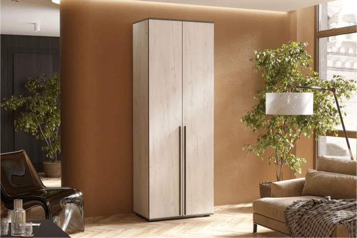 Норд Шкаф двухстворчатый 800 Дуб Крафт белый