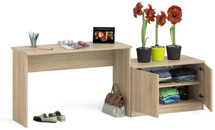 Мори письменный стол МСП1200.1 + Тумба МА900.1, дуб сонома