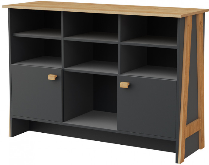 Комод двухдверный "Скандинавия" - Антрацит/Дуб наварра